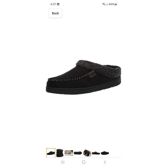 New 9-10 Dearfoams Memory Foam Black Grey Slip On Slippers House Shoes NWT - Picture 2 of 11